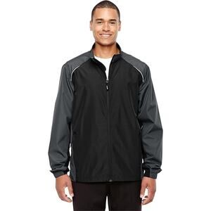 AFC Men's Lightweight Nylon Windbreaker Wind & Water Resistant Jacket (Black)